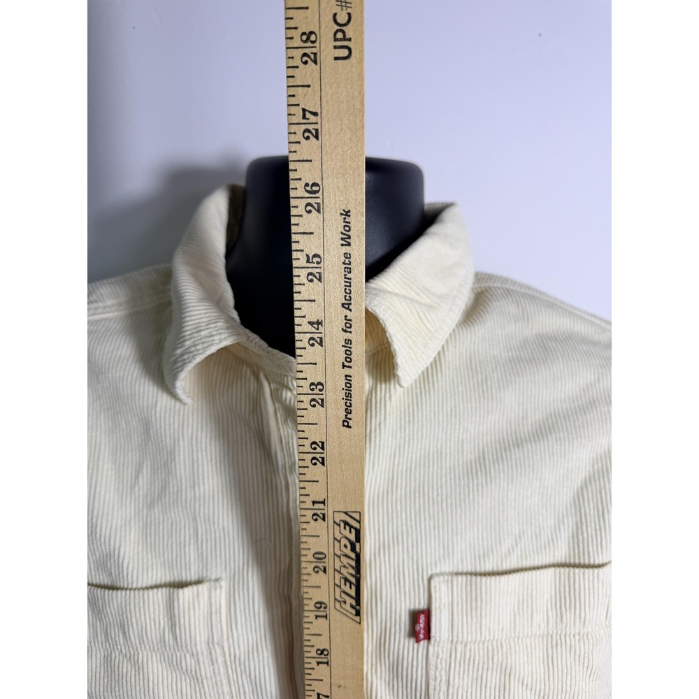 Levi's Shirt Womens Small White Corduroy Button Front Long Sleeve Top Casual - Picture 2 of 9